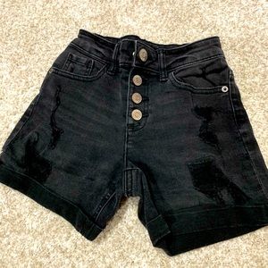 Justice black denim shirts, size 8